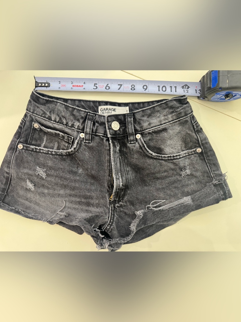 Women's Black Distressed Denim Shorts